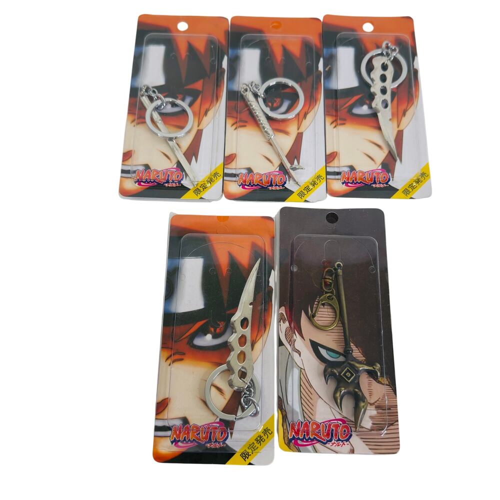 5 Naruto Weapons Keychains Spear of Shukaku Chakra‎ Blades Katana